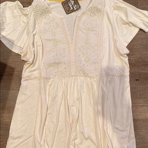 Ivory Matilda Jane shift blouse, size large